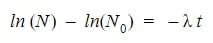 Radioactive decay formula calculus